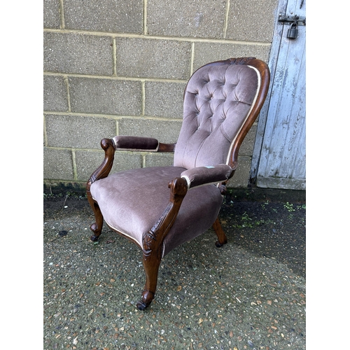 3 - A Victorian mahogany spoon back chair