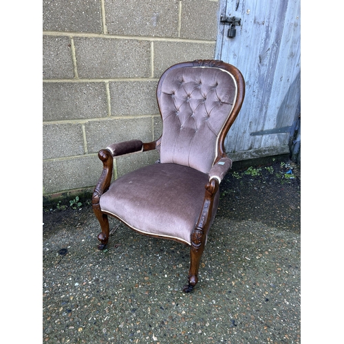 3 - A Victorian mahogany spoon back chair