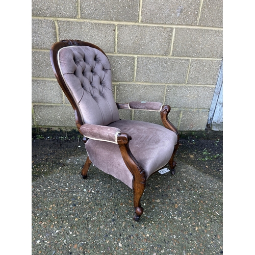 3 - A Victorian mahogany spoon back chair