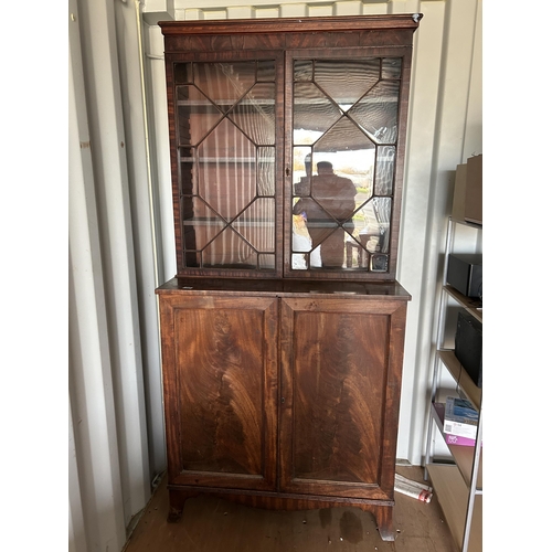 312 - A Victorian mahogany bookcase cupboard 104x55x220