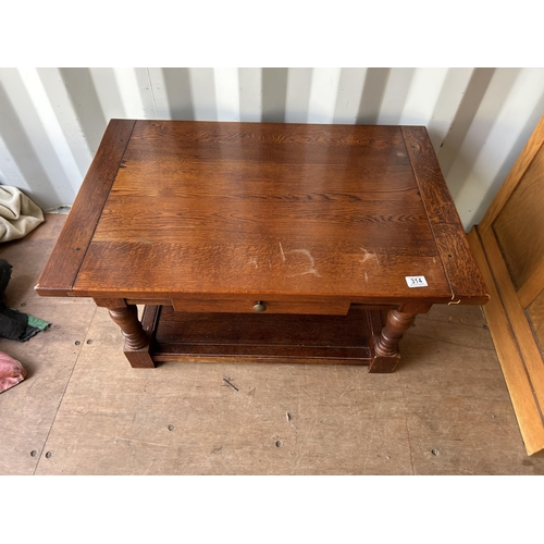 314 - Oak coffee table with drawer