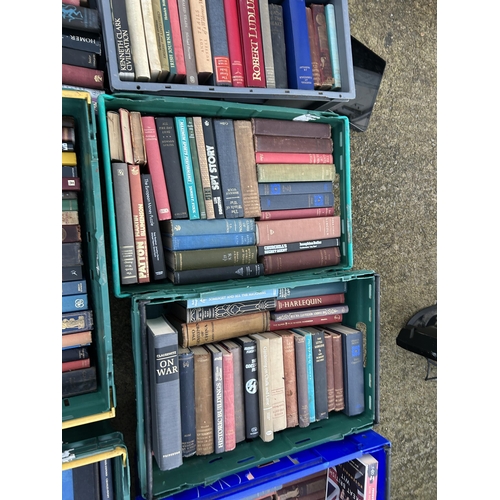 350 - Six trays of vintage books (crates not included)