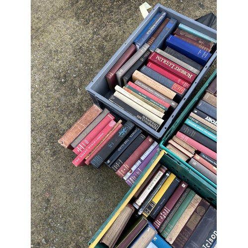 350 - Six trays of vintage books (crates not included)