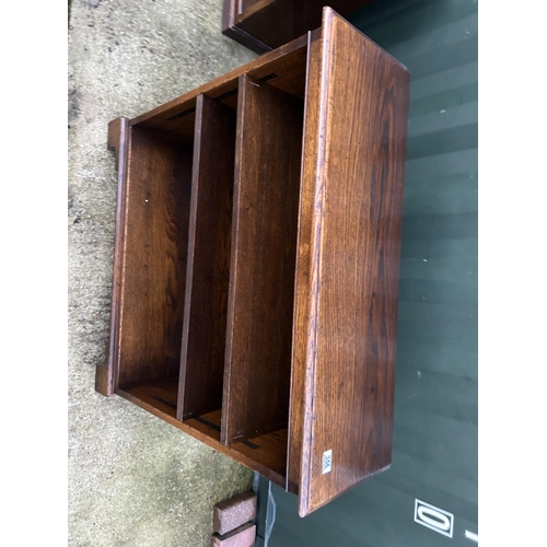 356 - Repro oak open bookcase 90x30x90