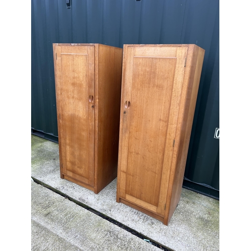 370 - A pair of early 20th century oak single wardrobes 62x45x155