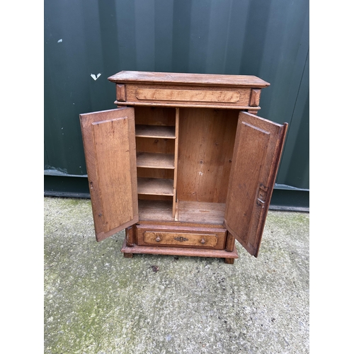 371 - A hand made miniature oak armoire 45 x20x70