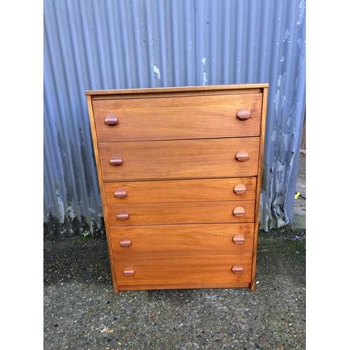 39 - A stag teak tallboy chest of drawers 77x44x130