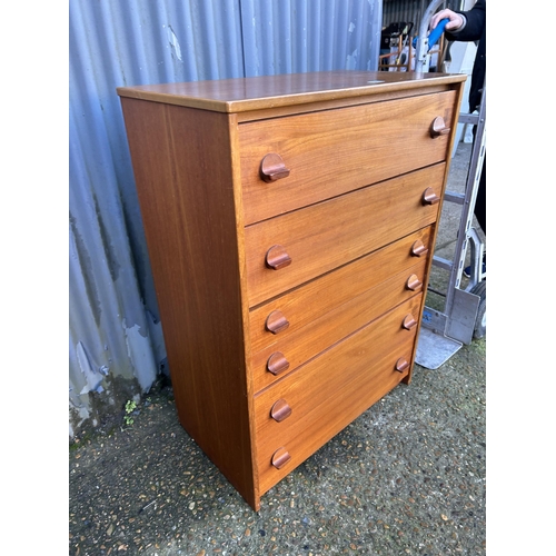 39 - A stag teak tallboy chest of drawers 77x44x130