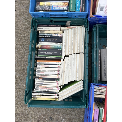 397 - 13 trays of assorted books inc some Russian books (plastic crates not included)