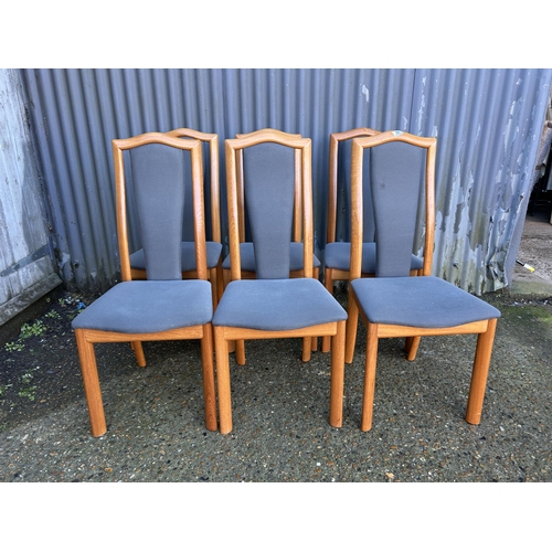 65 - A set of six danish teak dining chairs by SKOBY