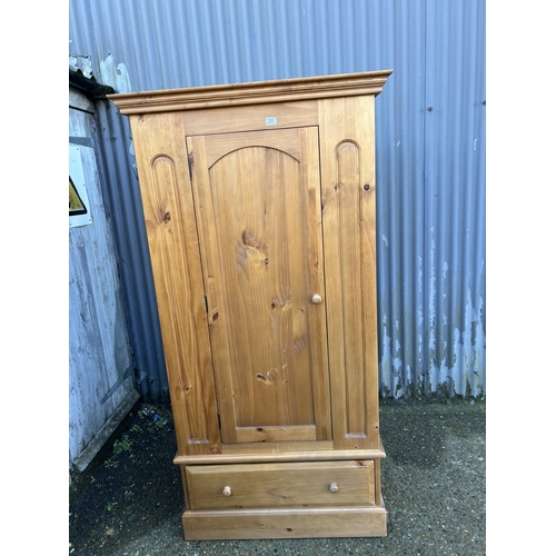 80 - A solid pine single drawer wardrobe 100x60x190