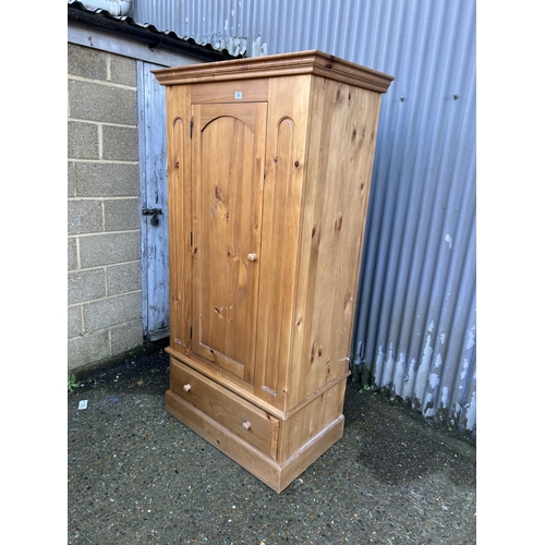 80 - A solid pine single drawer wardrobe 100x60x190