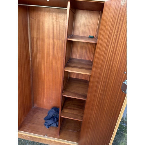 93 - A mid century g plan light oak wardrobe  90x54x180