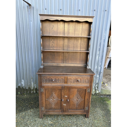 99 - Carved oak dresser 92cm wide