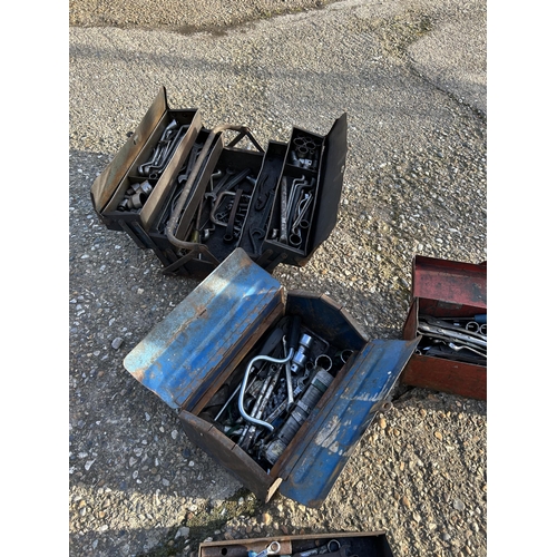 478 - Three tin toolboxes spanner's and sockets