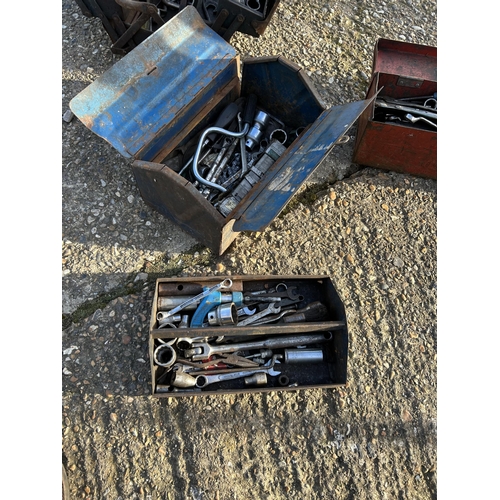 478 - Three tin toolboxes spanner's and sockets