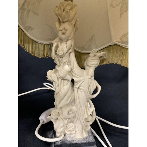 554 - Pair of resin oriental figure lamps,