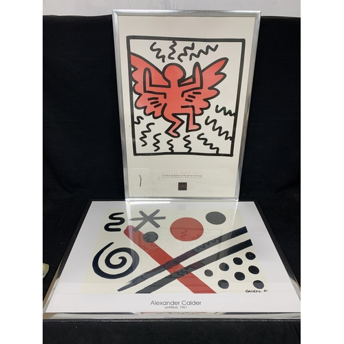 706 - Keith Haring Print, Alexander Calder Print 1961, 68 x 95 cms and two large fashion Photos by Nick Kn... 