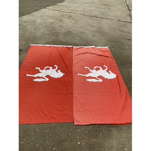 713 - Two large Invicta Flags each 180 x 90