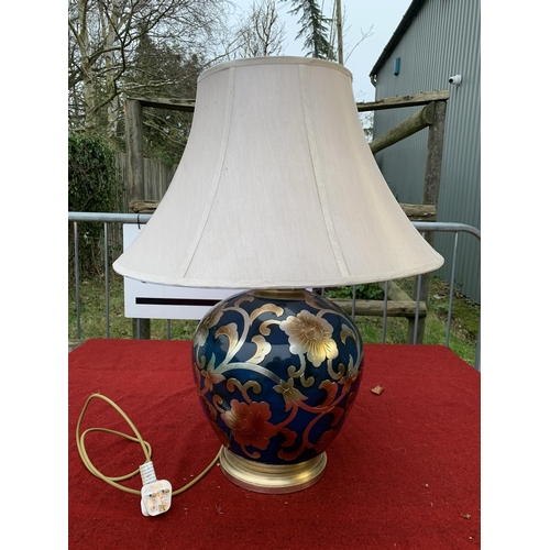 721 - Large decorative table lamp and shade, height 72 cms