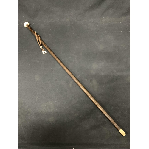 730 - Amboyna walking cane, length 90 cms