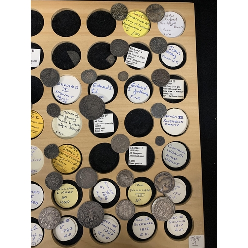 818 - Small collection of early English Coins (1 tray)