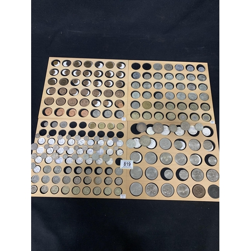 819 - Collection of assorted GB and foreign coinage (4 trays)