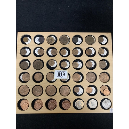 819 - Collection of assorted GB and foreign coinage (4 trays)