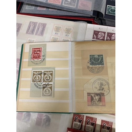 822 - Six large stamp albums of German stamps and five smaller albums of German stamps