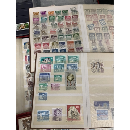 822 - Six large stamp albums of German stamps and five smaller albums of German stamps