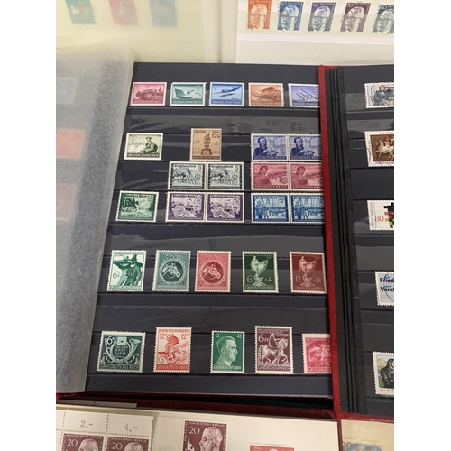 822 - Six large stamp albums of German stamps and five smaller albums of German stamps