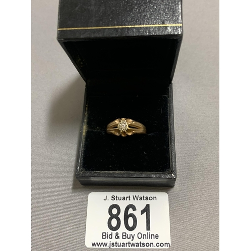 861 - 9ct Gold Single Stone Ring, size N, weight 3.3 gms