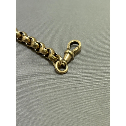 898 - A 10ct Gold Albert Chain section length 24 cms, tag marked to first link 10ct, marked to lobster cla... 