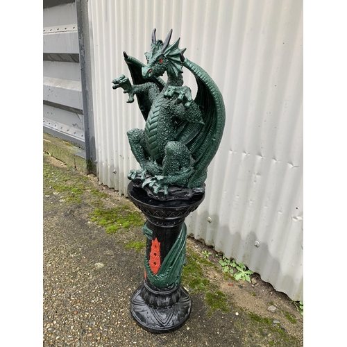 920 - Large Resin dragon figure on stand, overall height 116cms