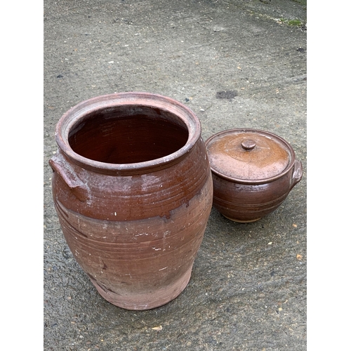 954 - Two old stoneware crocks