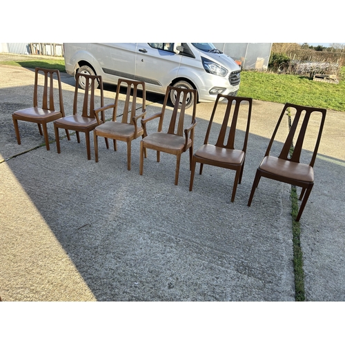 25B - A set of 6 mid century nathan teak dining chairs