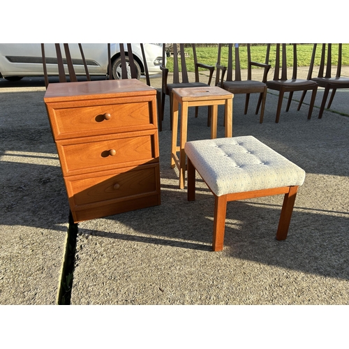 25d - G plan bedside, g plan stool and another stool