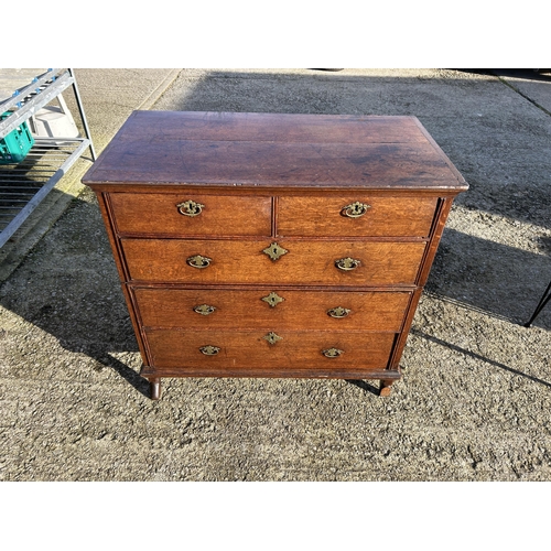 25f - Oak chest of five drawers (cut to two sections)