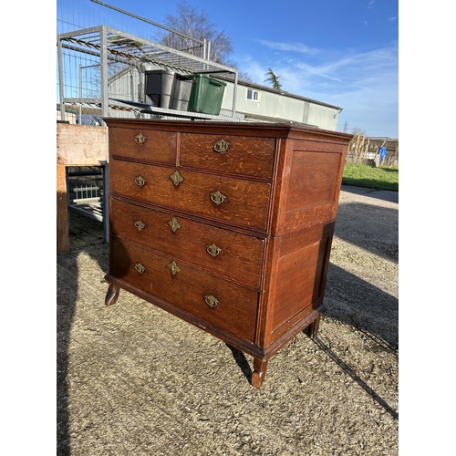 25f - Oak chest of five drawers (cut to two sections)