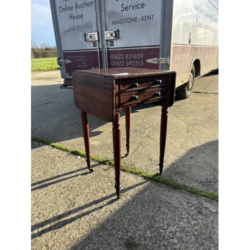 25g - Victorian mahogany drop leaf occasional table