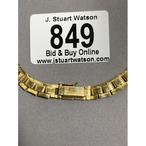 849 - 8ct Gold Flat Link Necklace, marked .333, weight 18.9 gms