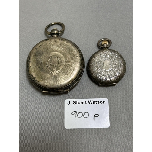 900p - Silver Cased key wound Pocket Watch by Kendal and Dent makers to the Admiralty and Silver Cased Fob ... 