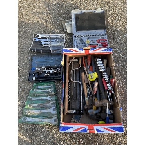 477 - Assorted tools including two part socket sets