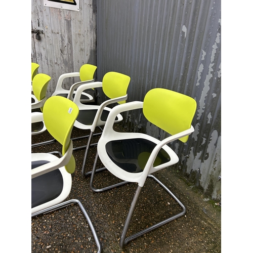 359A - A set of six modern chrome designer chairs by ALLERMUIR