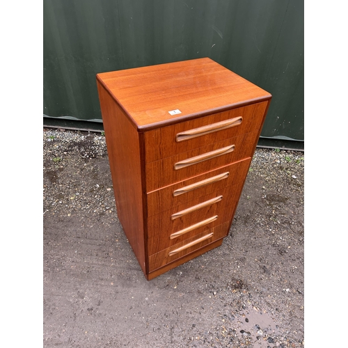 1 - A g plan fresco teak tallboy chest of six drawers 56x44x104