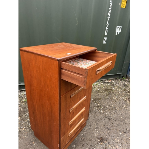 1 - A g plan fresco teak tallboy chest of six drawers 56x44x104