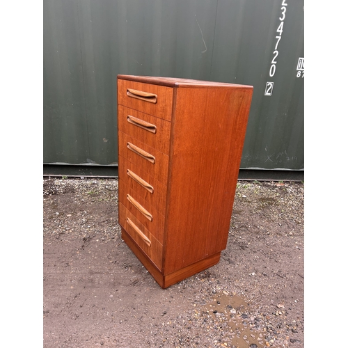 1 - A g plan fresco teak tallboy chest of six drawers 56x44x104