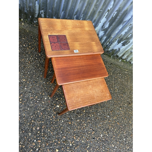 172 - A danish teak nest of three tables