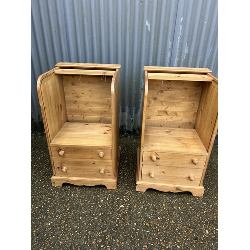 219 - A pair of pine tambour units 50x40x88