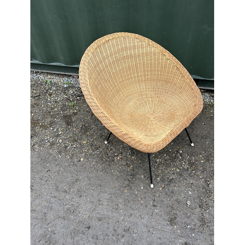 22 - A mid century wicker bedroom chair